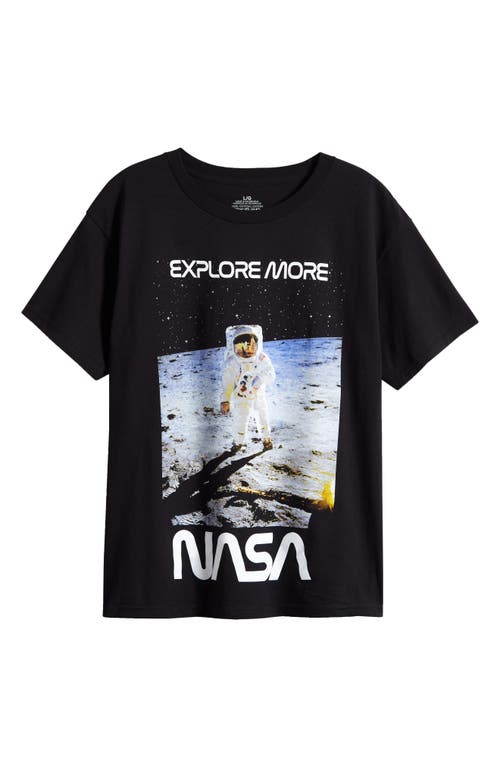 Philcos Kids' NASA Explore More Cotton Graphic T-Shirt Black at