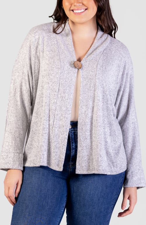 24seven Comfort Apparel One-button Cardigan In Grey