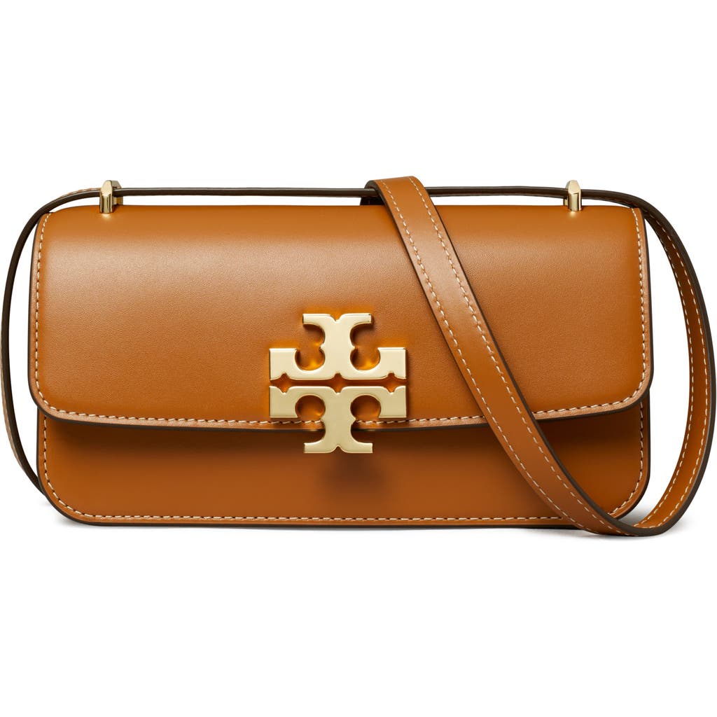 Tory Burch Small Eleanor East/west Convertible Leather Shoulder Bag In Brown