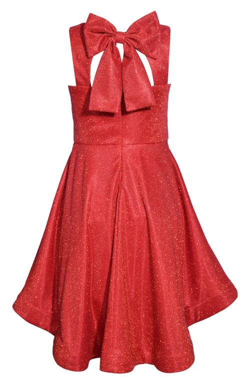 Shop Iris & Ivy Kids' Metallic High-low Party Dress In Red Shimmer