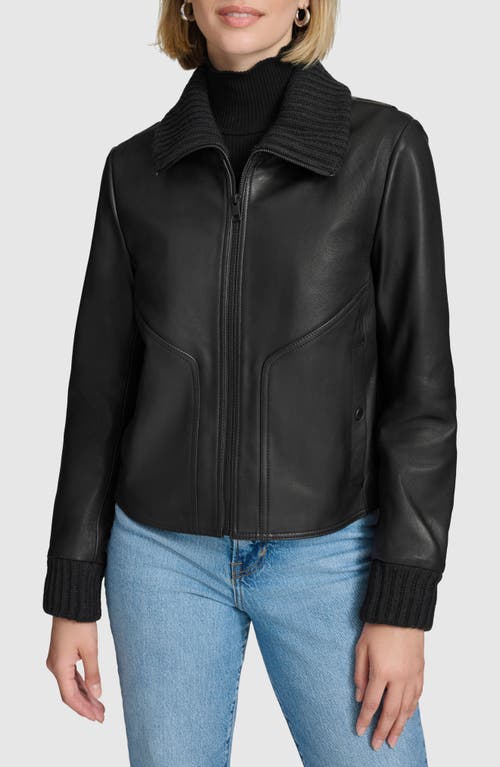 Andrew Marc Beatrix Leather Jacket in Black 