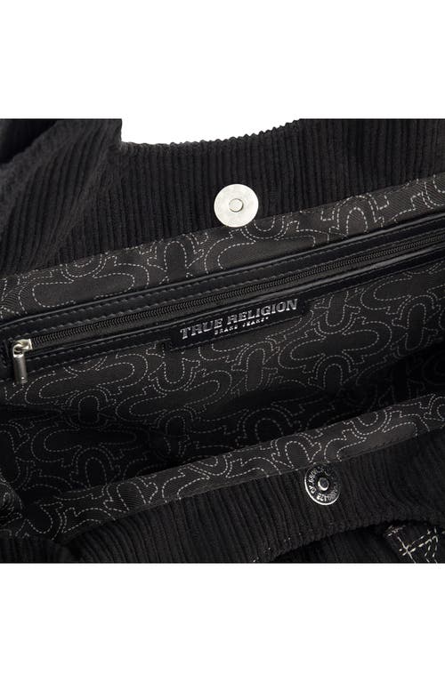 True Religion Brand Jeans Horseshoe Stitch Corduroy Satchel In Black