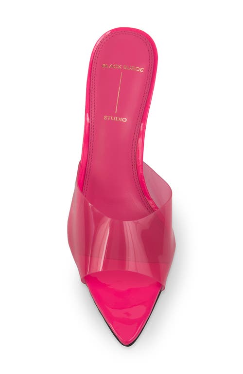 Black Suede Studio Belle Transparent Mule Sandals In Pink Pvc/patent