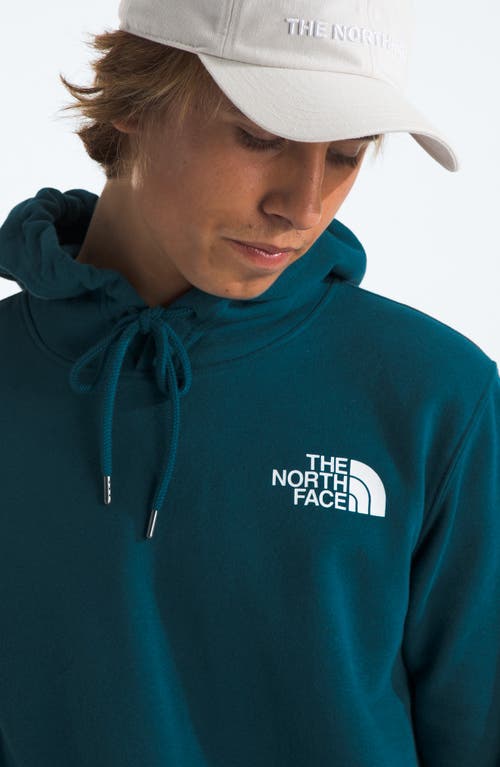 Shop The North Face Nse Box Logo Graphic Hoodie In Midnight Petrol