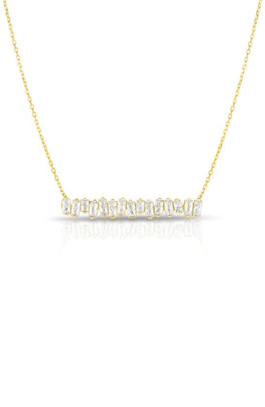 Glaze Jewelry Cz Bar Necklace In Gold