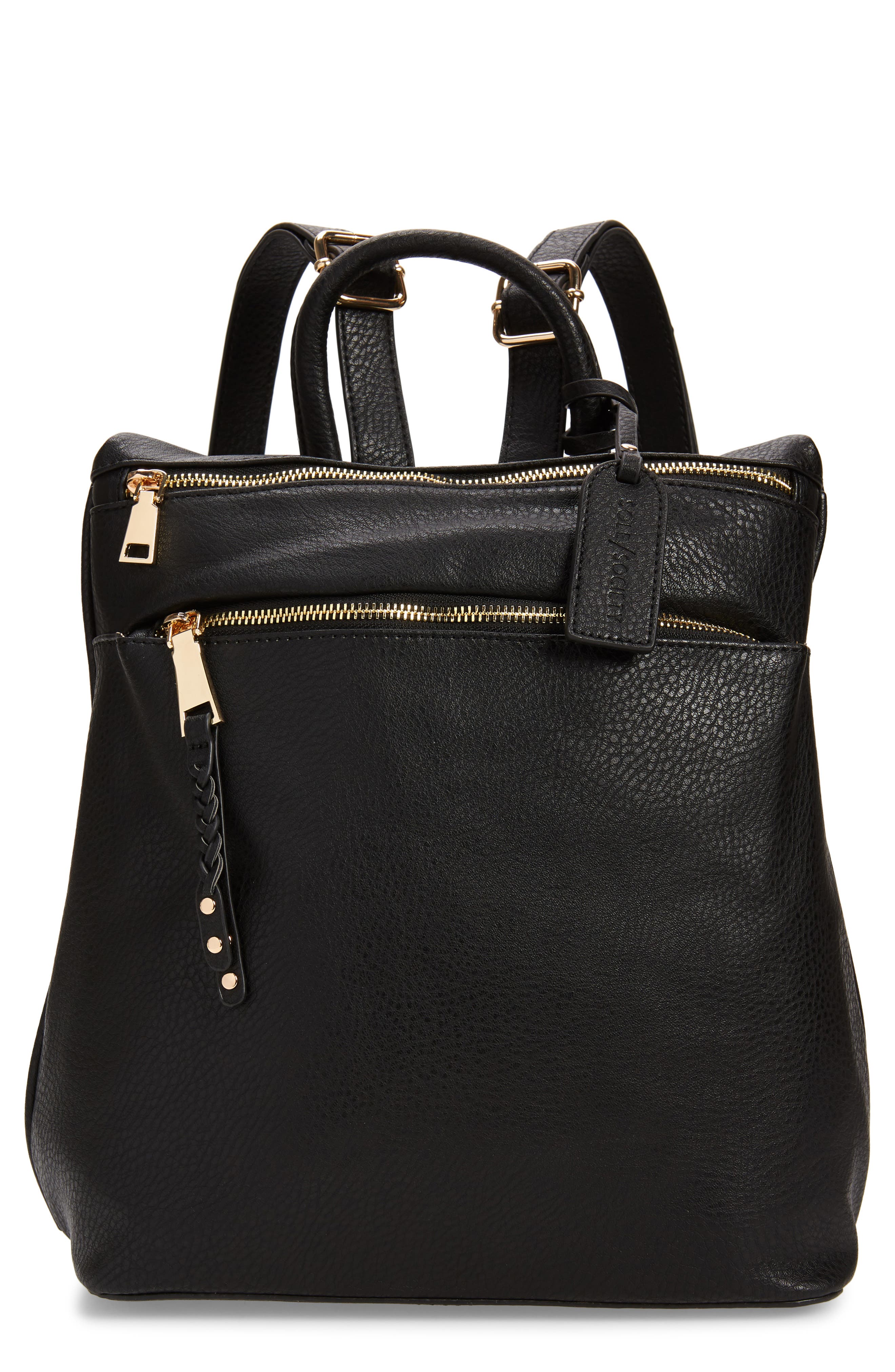 nordstrom black leather backpack