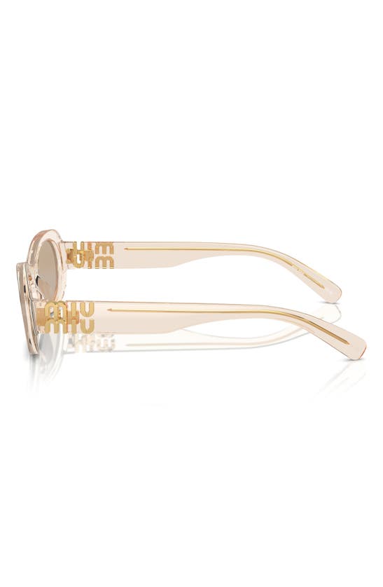 Miu Miu Logo Acetate Rectangular Sunglasses In Beige