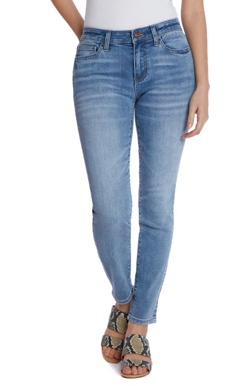 Shop Hint Of Blu Mid Rise Skinny Jeans In Tumbled Blue