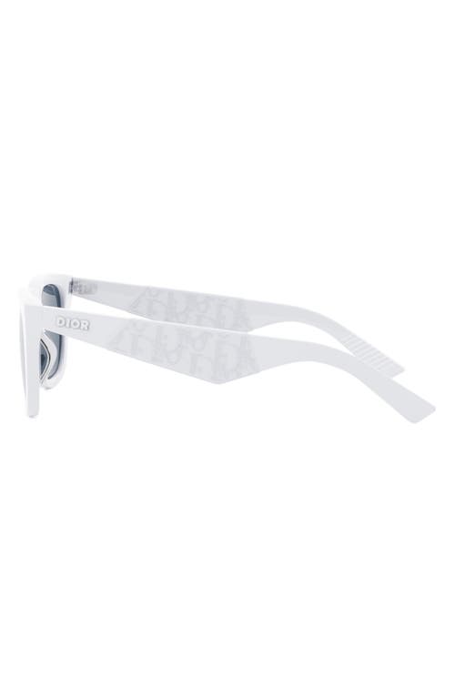 Shop Dior 'b27 S2i 55mm Square Sunglasses In White/blu Mirror