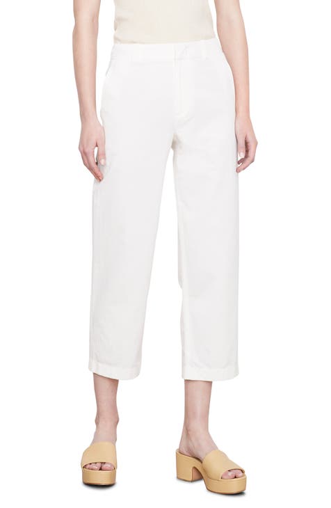 Women's White Cropped & Capri Pants