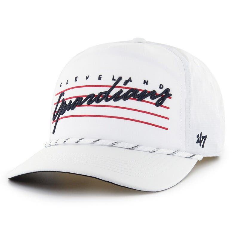 47 '47  WHITE CLEVELAND GUARDIANS DOWNBURST HITCH SNAPBACK HAT 