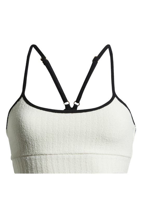 Shop Montce Simple Rib Terry Bikini Top In Cream Terry Rib Black Binded