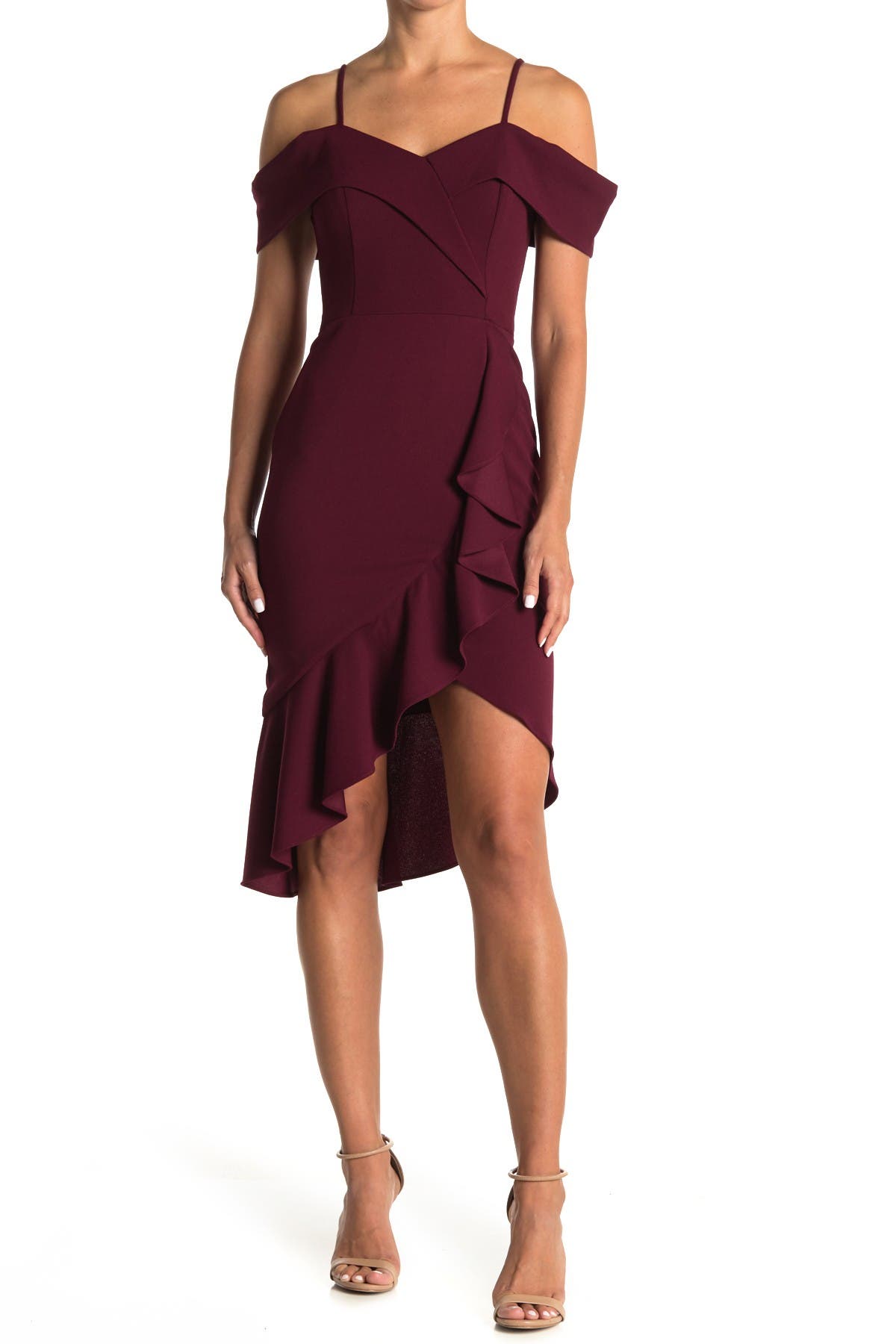 midi dress with ruffle hem