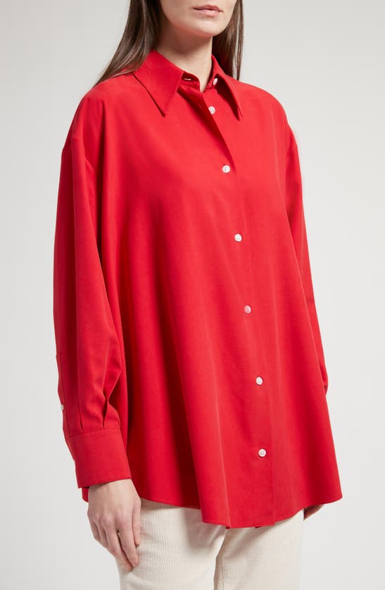 Shop The Row Andra Silk Button-up Shirt In Goji Berry