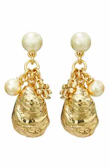 Tory Burch Kira Charm Imitation Pearl Drop Earrings | Nordstrom Tory Burch Kira Charm Imitation Pearl Drop Earrings | Nordstrom