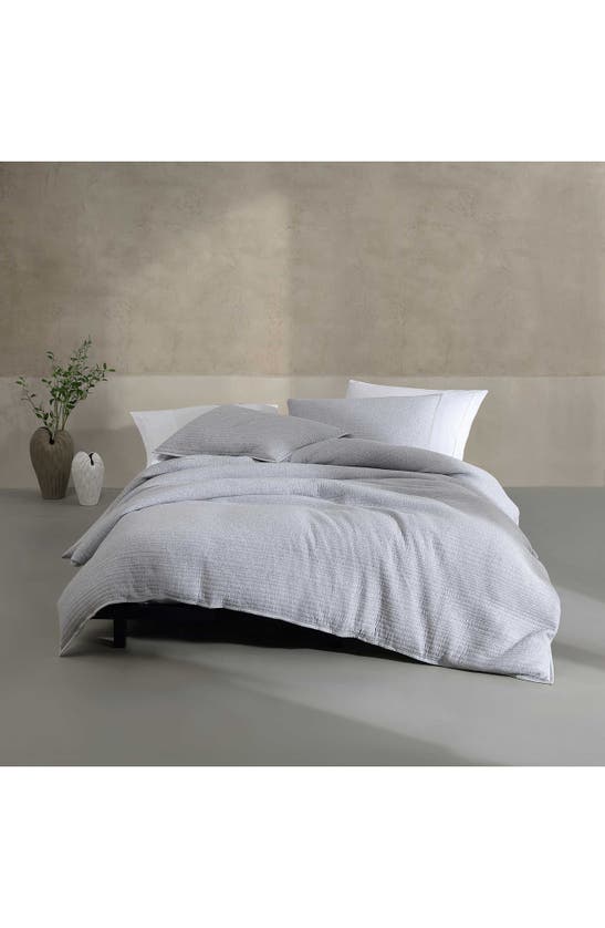 Calvin Klein Modern Ribbed Jersey 3 Piece Duvet Cover Set, King In Blue