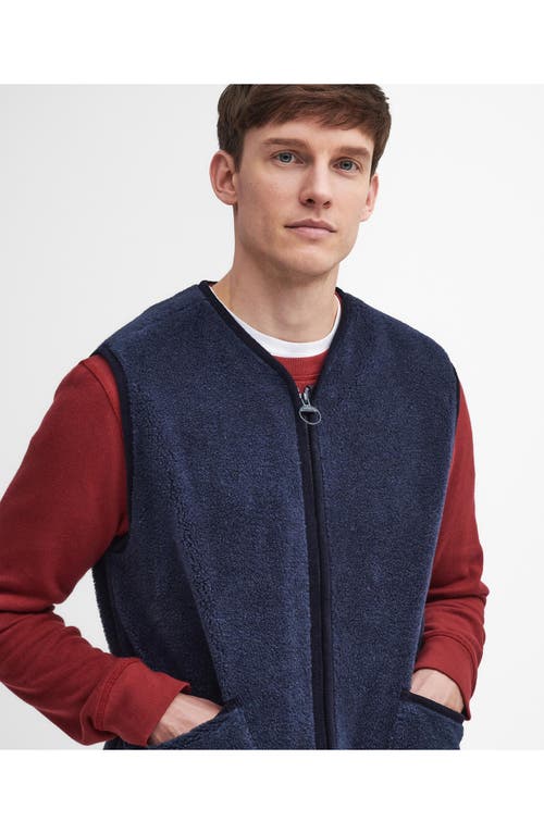 Shop Barbour Liddesdale Wool Blend Fleece Vest In Navy