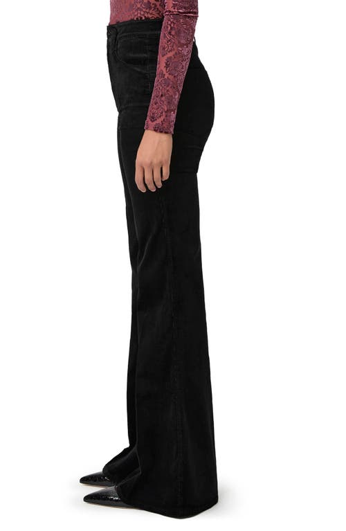 Shop Paige Charlie High Waist Flare Corduroy Pants In Black