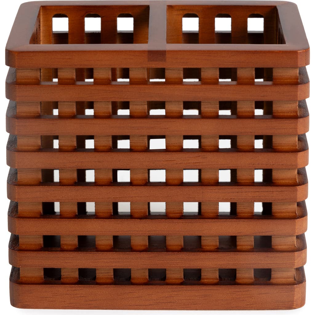 Kassatex Osaka Acacia Wood Toothbrush Holder In Medium Brown