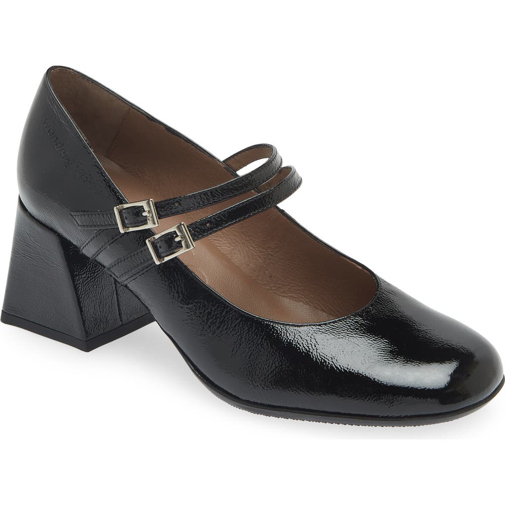 Wonders Mary Jane Pump In Black Patent Leather