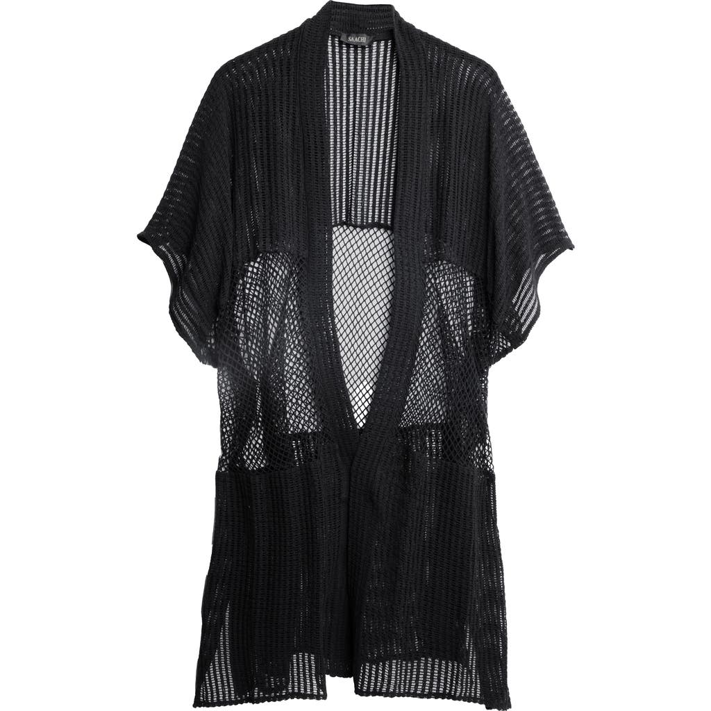 Saachi Open Knit Cover-up In Black