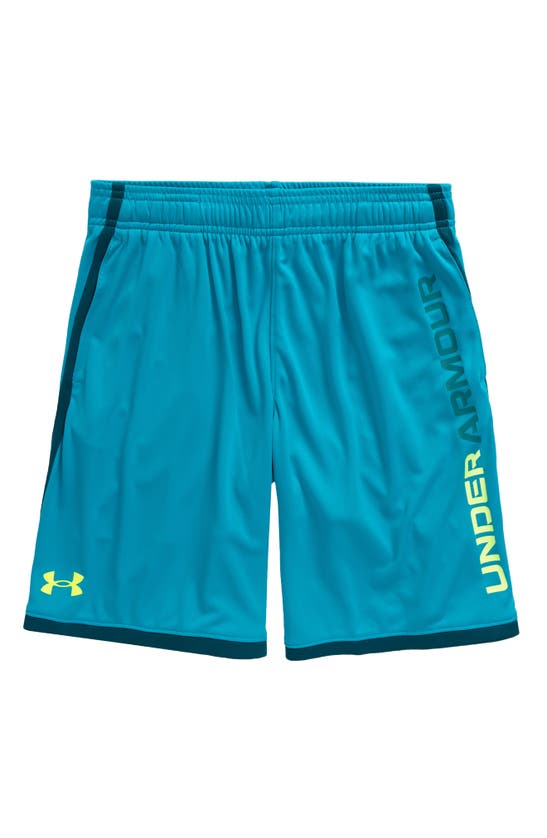 Under Armour Kids' Ua Stunt 3.0 Performance Athletic Shorts In Circuit Teal