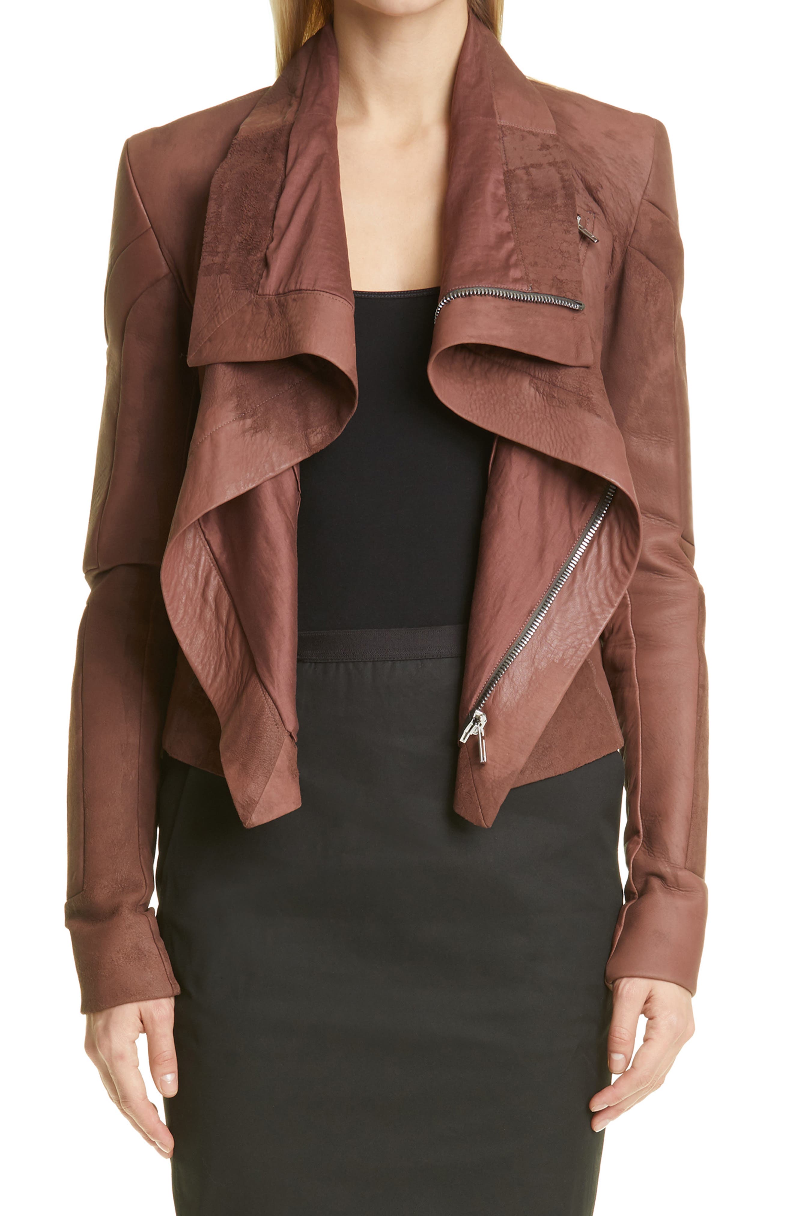 Womens Jackets Rick Owens Jackets Brown Rick Owens Leather Jackets in Red 