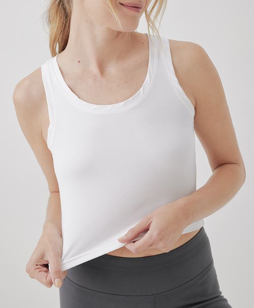Pact Organic Cotton Cool Stretch Fitted Lounge Tank In White