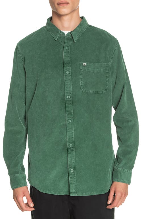 Quiksilver Smoke Trail Button-Up Corduroy Shirt in Greener Pastures at Nordstrom, Size Xx-Large