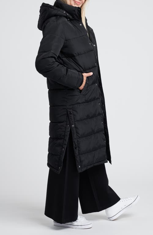 Universal Standard Everest 2 Hooded Long Puffer Coat In Black