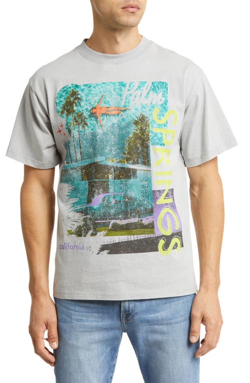 Palm Springs Cotton Graphic T-Shirt in Vintage Grey