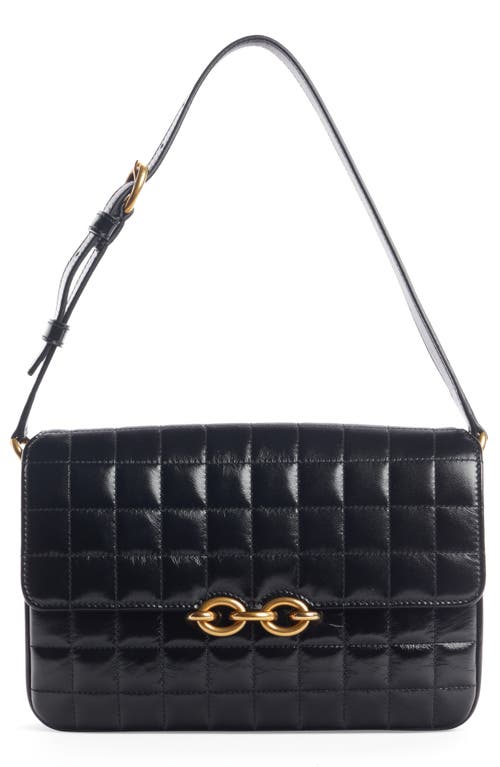 Saint Laurent Le Maillon Quilted Leather Shoulder Bag in Nero at Nordstrom