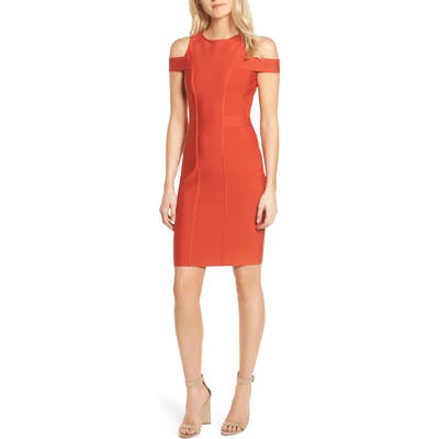 Sentimental Ny Cold Shoulder Body-Con Dress, Red