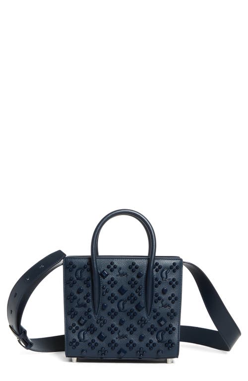 Christian Louboutin Mini Paloma Studded Calfskin Satchel In Gray