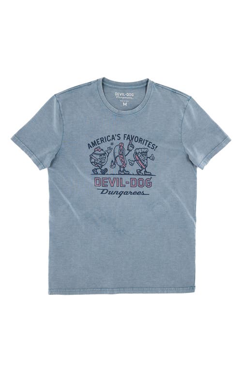 Shop Devil-dog Dungarees American's Favorites Graphic T-shirt In Heather Blue Jean