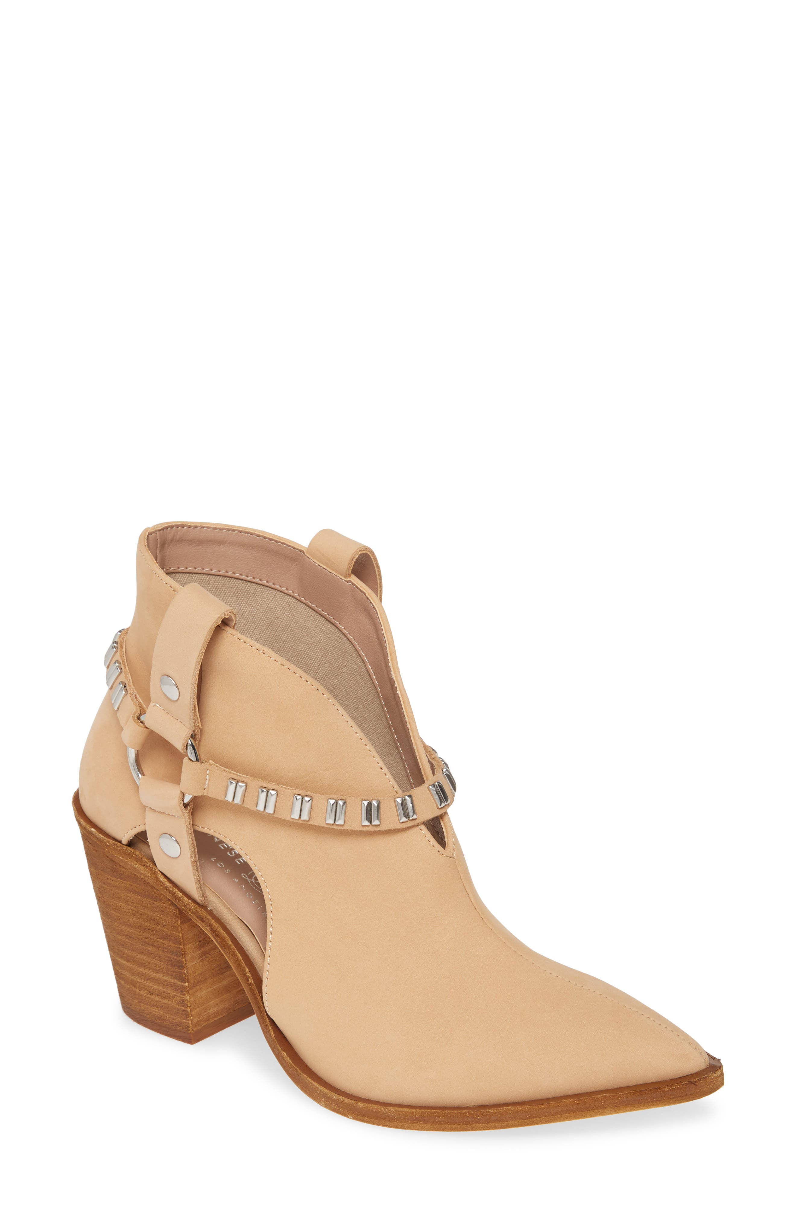 Chinese Laundry Tabby Studded Western Bootie- Beige