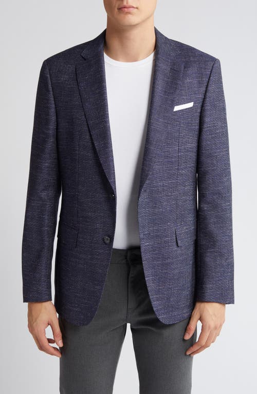 BOSS Hutson Solid Virgin Wool Blend Blazer Dark Blue at Nordstrom,