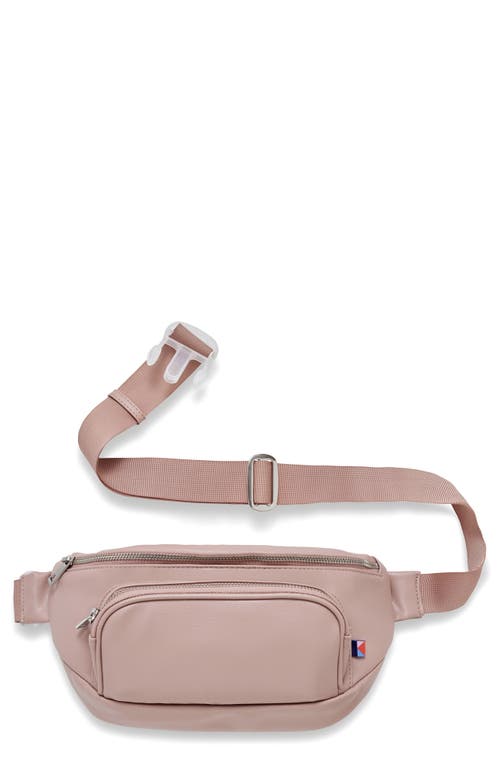 Faux Leather Diaper Belt Bag in Blush Pink