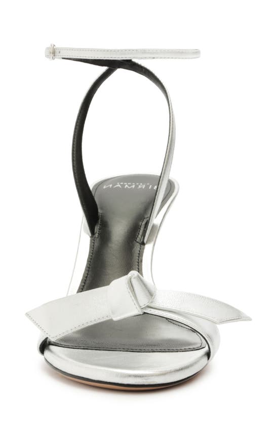 Alexandre Birman Clarita Bell 85mm Metallic Leather Sandals In Argento