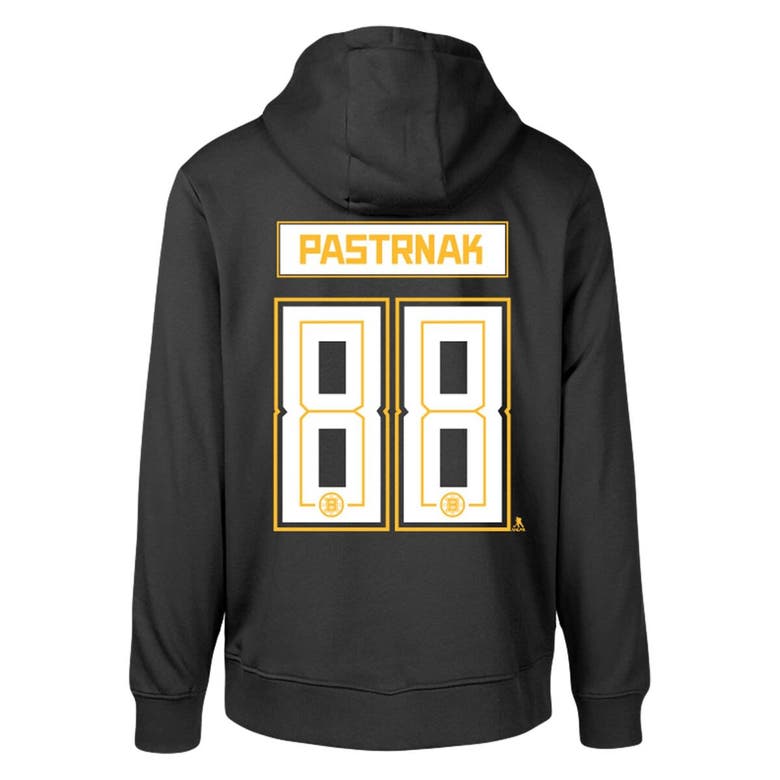 Shop Levelwear David Pastrnak Black Boston Bruins Podium Name & Number Pullover Hoodie