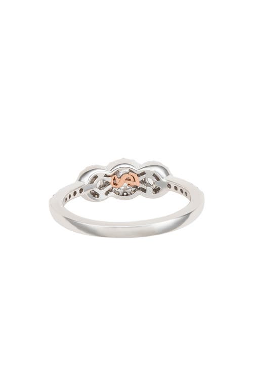 Suzy Levian Rose Sterling Silver Brown Cubic Zirconia Petite Ring In White