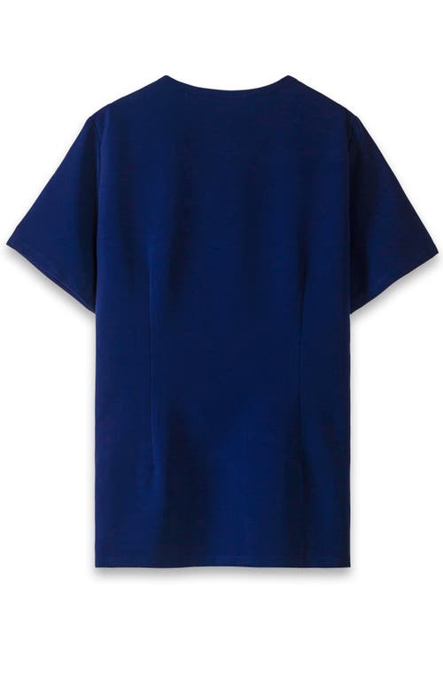 Shop Members Only Palermo 4-pocket Scrub Top In Navy