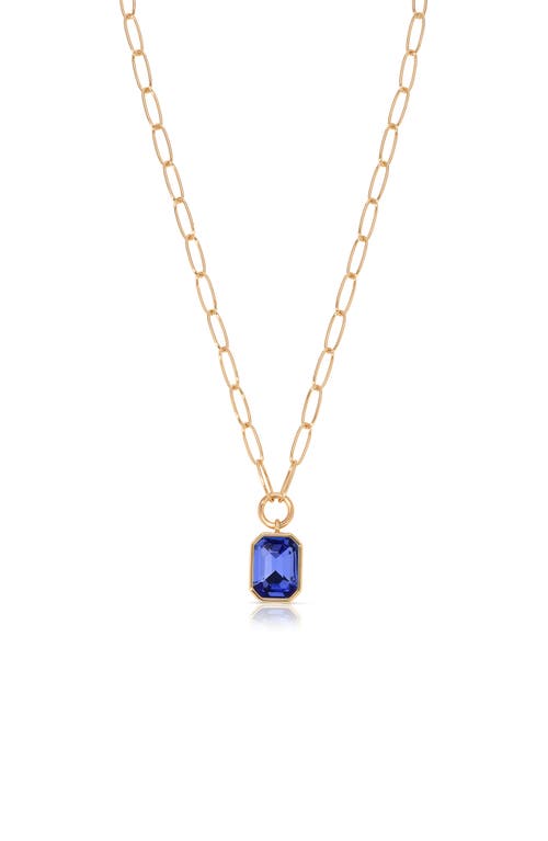 Ettika Deco Crystal Pendant Necklace in Sapphire 