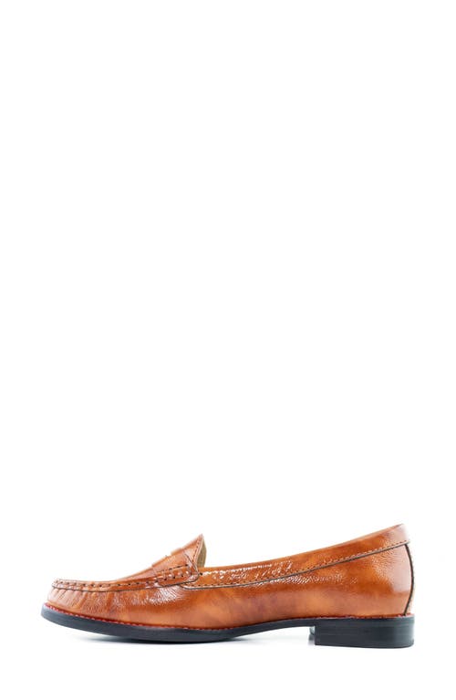 Shop Marc Joseph New York East Village Penny Loafer In Cognac Stained Patent