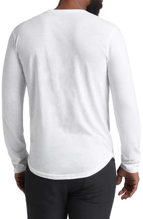 Shop Goodlife Scallop Crewneck Long Sleeve T-shirt In White