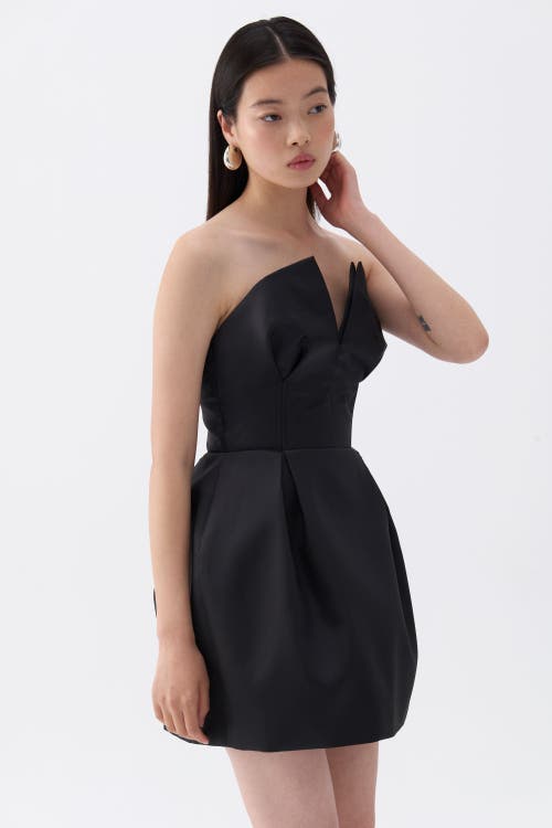 Shop Nocturne Strapless Mini Dress In Black