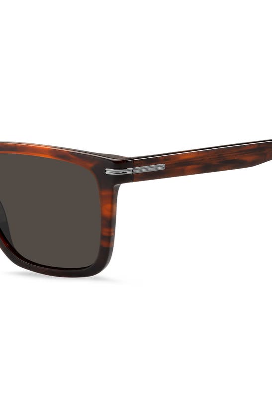 Shop Hugo Boss 55mm Square Sunglasses In Brown Horn