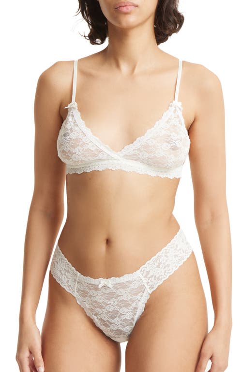 Hanky Panky Wedding Night Bralette & Original Rise Lace Thong Set Light Ivory at Nordstrom,