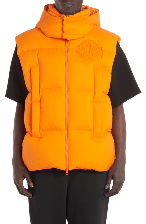 Moncler 9 Roc Nation Apus Hooded Down Vest in Orange