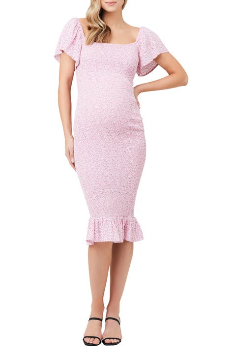 Selma Shirred Body-Con Maternity Dress